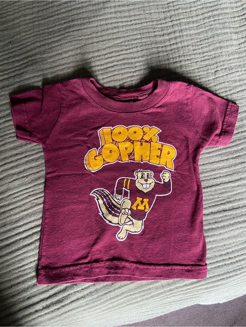 100% Gopher University of Minnesota Maroon Baby Tee
